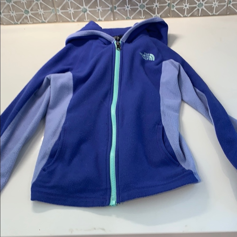 North Face purple and turquoise jacket